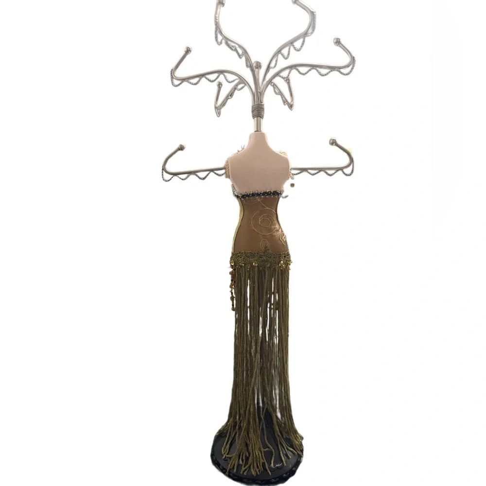 Mannequin Jewelry Holder Gold/Olive  Color Gown NEW 0157